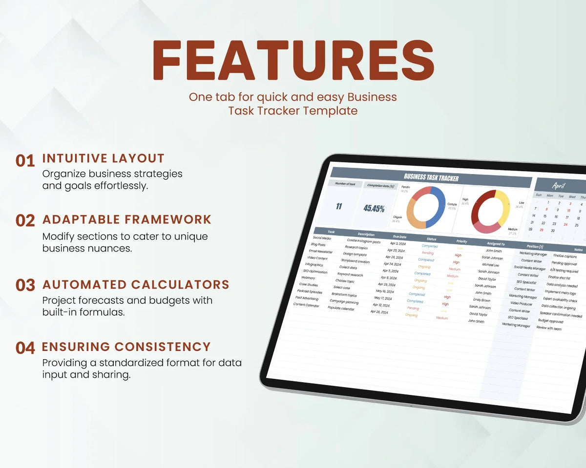 Business Task Tracker Template